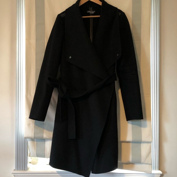 Vince Jackets & Blazers - Vince Wool Wrap Coat w/ Leather Trim. Size L.